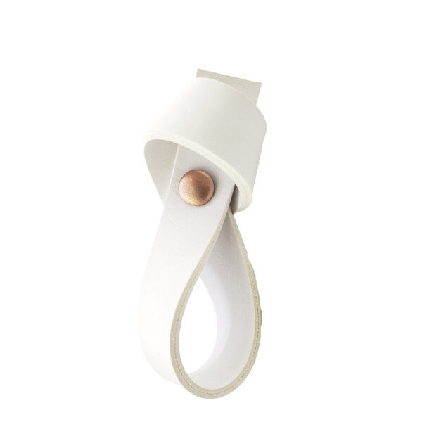 Puxador Nó Parafuso - Textura De Couro Branco - Parafuso Rose