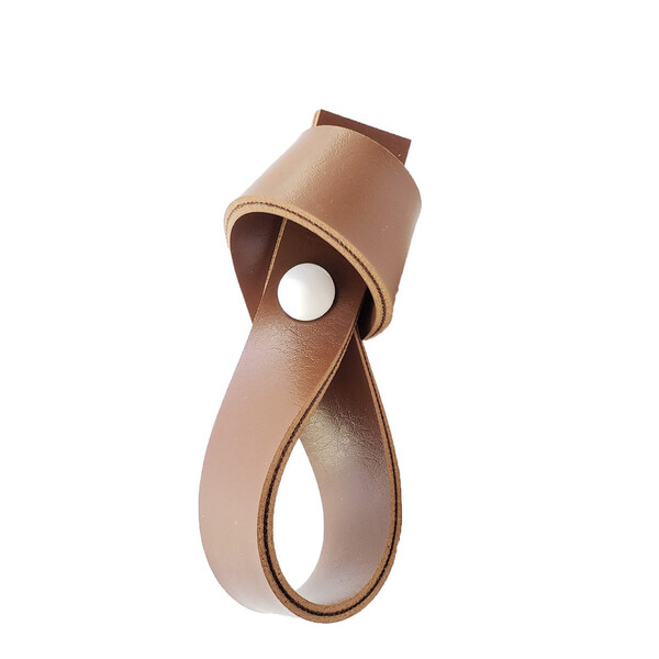 Puxador Nó Parafuso - Textura De Couro Marrom - Parafuso Bran