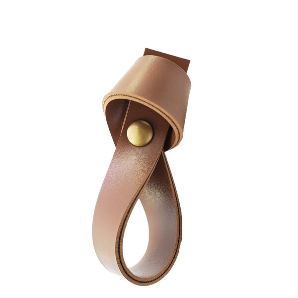 Puxador Nó Parafuso - Textura De Couro Marrom - Parafuso Dour