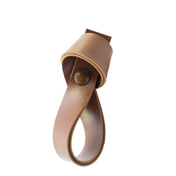 Puxador Nó Parafuso - Textura De Couro Marrom - Parafuso Marr