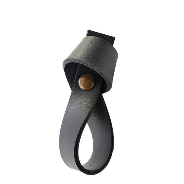 Puxador Nó Parafuso - Textura De Couro Preto - Parafuso Marrom