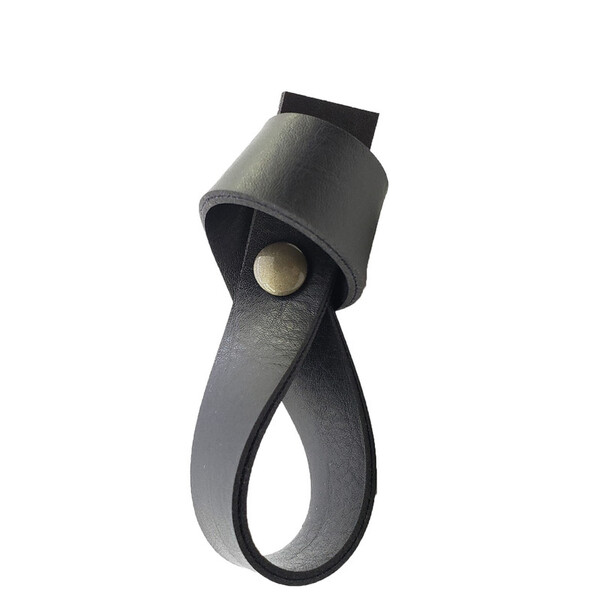 Puxador Nó Parafuso - Textura De Couro Preto - Parafuso Ouro