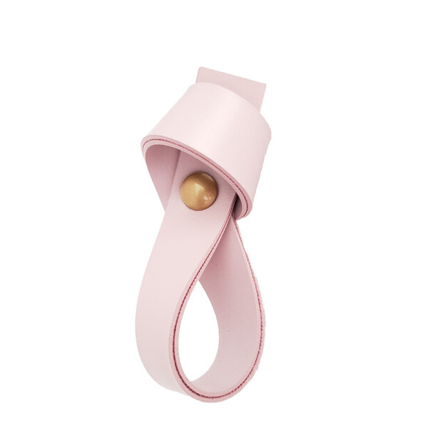 Puxador Nó Parafuso - Textura De Couro Rosa - Parafuso Dourado