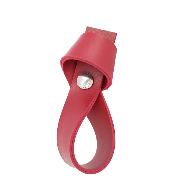 Puxador Nó Parafuso - Textura De Couro Vermelho - Parafuso Cr