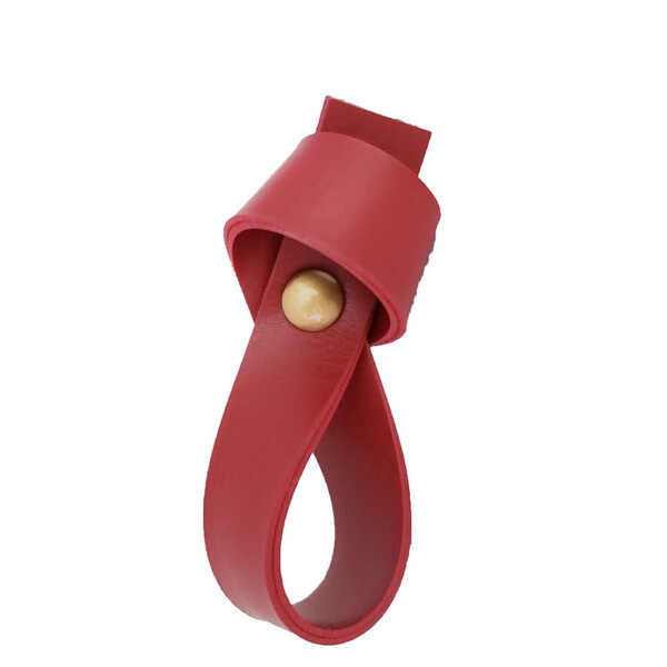 Puxador Nó Parafuso - Textura De Couro Vermelho - Parafuso Do