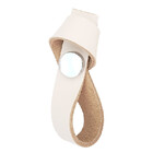 Puxador Nó Tampa - Couro Legítimo Creme - Tampa Cromada