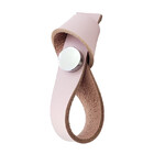 Puxador Nó Tampa - Couro Legítimo Rosa - Tampa Cromada