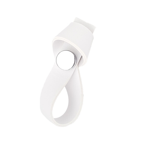 Puxador Nó Tampa - Textura De Couro Branco  - Tampa Cromada