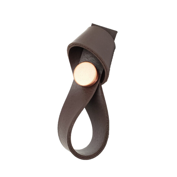 Puxador Nó Tampa - Textura De Couro Marrom Escuro - Tampa Cob