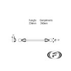 Puxador Oriente 224mm Cobre Vecchio Com Couro Zen Unico