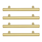 Puxador para Móveis Aço Dourado Escovado 96mm Sara