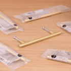 Puxador para Móveis Aço Inox Dourado Latão Escovado 128mm 1 Peça Sara Inspire