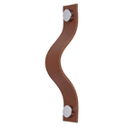 Puxador para Móveis Alça Couro Sintético Marrom 162mm Full Tampa