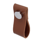 Puxador para Móveis Alça Marrom Couro Sintético 30mm Dobi Tampa