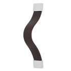 Puxador para Móveis Alça Marrom Escuro Couro Sintético 162mm Full Square