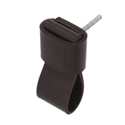 Puxador para Móveis Alça Marrom Escuro Couro Sintético 30mm Dori