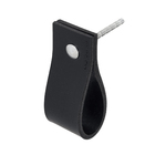 Puxador para Móveis Alça Preta Couro Sintético 30mm Doko Parafuso