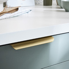 Puxador para Móveis Alumínio Dourado Anodizado 128mm 1 Peça Oslo Inspire