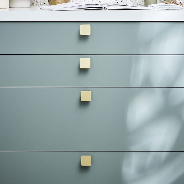 Puxador para Móveis Alumínio Dourado Latão Escovado 40mm 4 Peças Keo Inspire