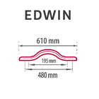 Puxador para Móveis Alumínio Preto 610mm 1 Peça Edwin Inspire