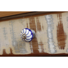 Puxador para Móveis Cerâmica Branco Azul 25mm