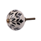 Puxador para Móveis Cerâmica Branco Preto 40mm