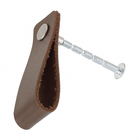 Puxador para Móveis Couro Café 70mm Zack