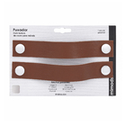 Puxador para Móveis Couro Marrom Cromado 162mm 2 Peças Full Tampa Mimo.dsn