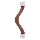 Puxador para Móveis Alça Couro Marrom 192mm Full Square