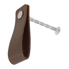 Puxador para Móveis Couro Marrom 70mm Zack