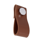 Puxador para Móveis Alça Couro Marrom 75mm Dobi Tampa