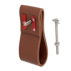 Puxador para Móveis Alça Couro Marrom 75mm Dobi Tampa