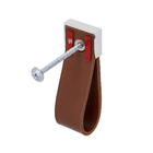 Puxador para Móveis Alça Couro Marrom 75mm Doko Square