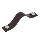 Puxador para Móveis Alça Couro Marrom Escuro 192mm Full Tampa