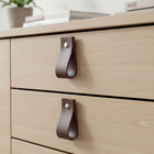 Puxador para Móveis Couro Marrom Escuro Prata 30mm 2 Peças Doko Parafuso Mimo.dsn