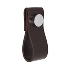 Puxador para Móveis Alça Couro Marrom Escuro 75mm Dobi Tampa