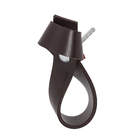 Puxador para Móveis Alça Couro Marrom Escuro 75mm Nó Parafuso