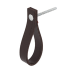 Puxador para Móveis Alça Couro Marrom Escuro 90mm Dofi Parafuso