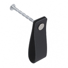 Puxador para Móveis Couro Preto 128mm Zack