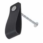 Puxador para Móveis Couro Preto 128mm Zack