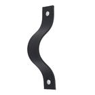 Puxador para Móveis Alça Couro Preto 192mm Full Parafuso