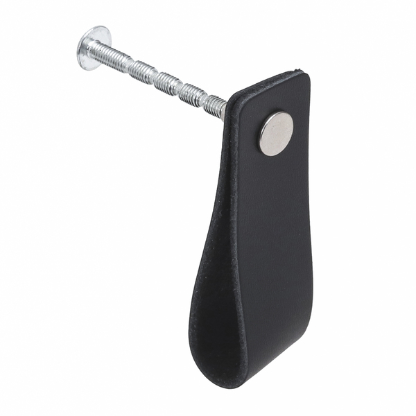 Puxador para Móveis Couro Preto 70mm Zack