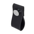 Puxador para Móveis Alça Couro Preto 75mm Dobi Tampa