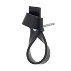 Puxador para Móveis Alça Couro Preto 75mm Nó Parafuso