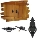 Puxador Para Moveis Losango  Cor Preto Puxador Rustico Antigo