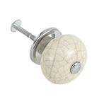 Puxador para Móveis Porcelana Bege 39mm Gabi