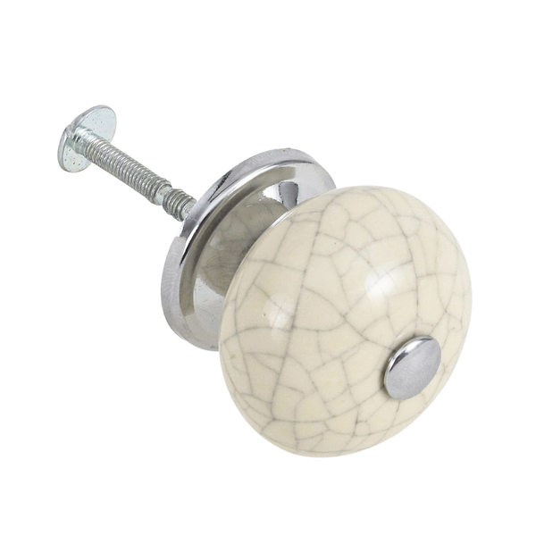 Puxador para Móveis Porcelana Bege 39mm Gabi