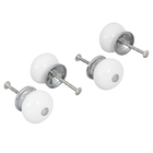 Puxador para Móveis Porcelana Branca Suave 39mm Gabi