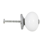 Puxador para Móveis Porcelana Branca Suave 39mm Gabi