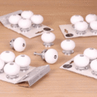 Puxador para Móveis Porcelana Branco Polido 39mm 4 Peças Gabi Inspire